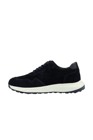 Koyu Lacivert Süet Deri Günlük Sneaker Ayakkabı