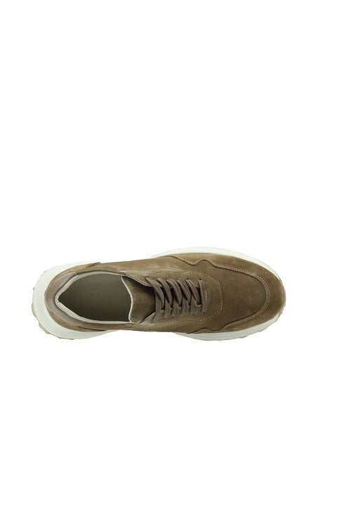 Light Beige Suede Leather Casual Sneaker Shoes