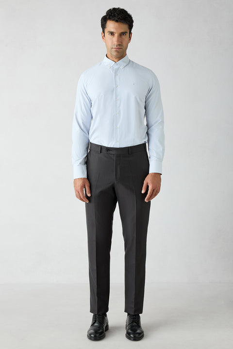 Bitter Coffee 8-Drop Long Slim Fit Herringbone Wool & Linen Blend Single-BreBreasted Suit