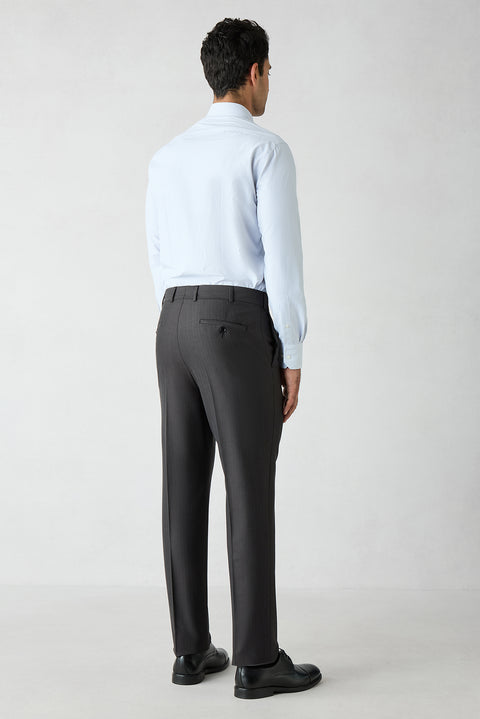 Bitter Coffee 8-Drop Long Slim Fit Herringbone Wool & Linen Blend Single-BreBreasted Suit