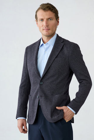 Mor 7 Drop Slim Fit Dar Kesim Yünlü Desenli Mono Yaka Torba Cep Astarsız Spor Örme Ceket