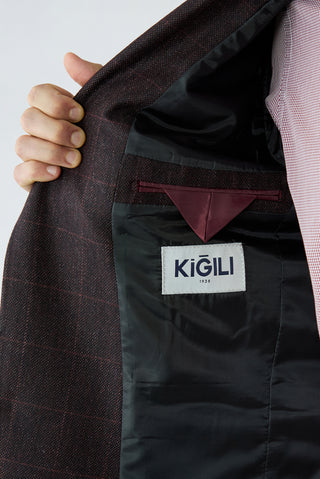 Koyu Bordo 6 Drop Regular Fit Mono Yaka Yünlü Klasik Ceket