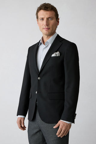 Siyah 7 Drop Slim Fit Dar Kesim Desenli Mono Yaka Blazer Ceket
