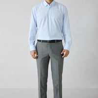 Orta Gri 7 Drop Slim Fit Balıksırtı Klasik Pantolon