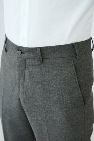 Orta Kahve 6 Drop Regular Fit Balıksırtı Klasik Pantolon