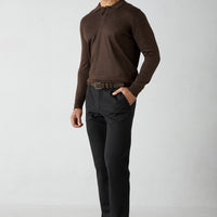 Black Regular Straight Fit Plain Lycra Sports Trousers