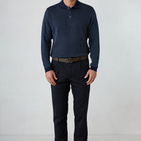 Koyu Lacivert Straight Regular Fit Lyocell Karışımlı Beli Lastikli Pileli Kanvas / Chino Pantolon