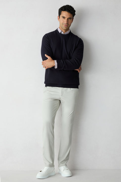 Taş Straight Regular Fit Lyocell Karışımlı Beli Lastikli Pileli Kanvas / Chino Pantolon
