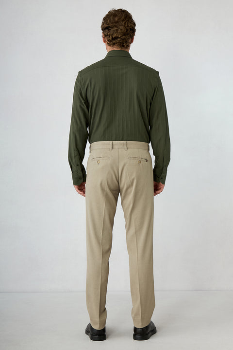 Medium Beige Regular Fit Cotton Joggers