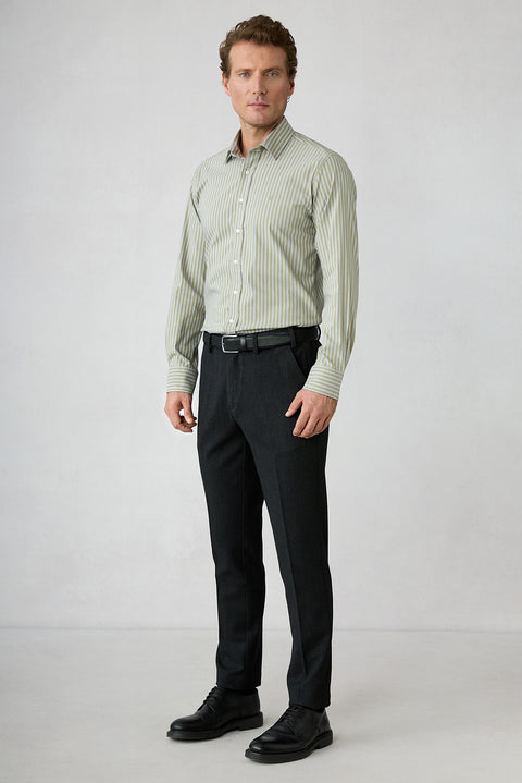 Dark Anthracite Slim Fit Elastic Waist Sports Trousers