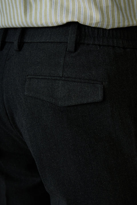 Dark Anthracite Slim Fit Elastic Waist Sports Trousers