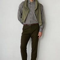 Medium Mink Slim Straight Fit Wool Blend Sweatpants