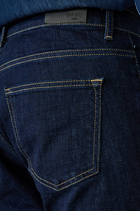 Koyu Lacivert Regular Fit Standart Kesim 5 Cep Pamuklu Denim Pantolon