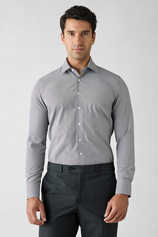 Koyu Kahve Uzun Kol Slim Fit Pamuklu Ekose Gömlek