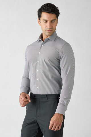 Koyu Kahve Uzun Kol Slim Fit Pamuklu Ekose Gömlek