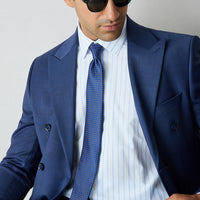 Light Blue Long Sleeve Regular Fit Striped Shirt