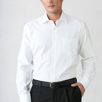 White Long Sleeve Regular Fit Cotton Plaid Shirt