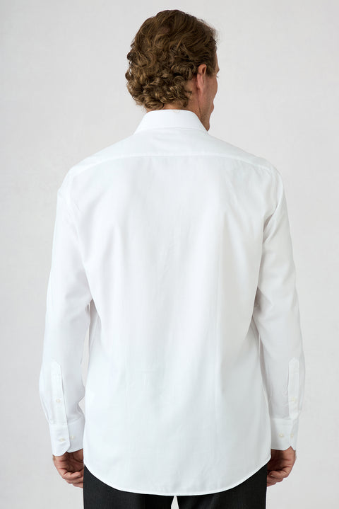 White Long Sleeve Regular Fit Cotton Plaid Shirt