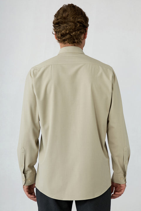 Medium Mink Long Sleeve Regular Fit Plain Shirt