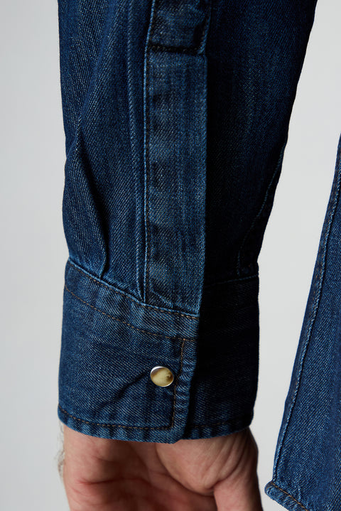 Koyu Lacivert Uzun Kol Regular Fit Denim Gömlek