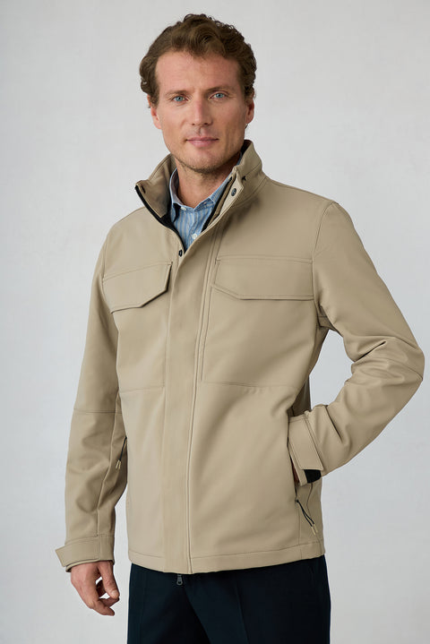 Medium Mink Regular Fit Stand-Up Collar Casual Jacket
