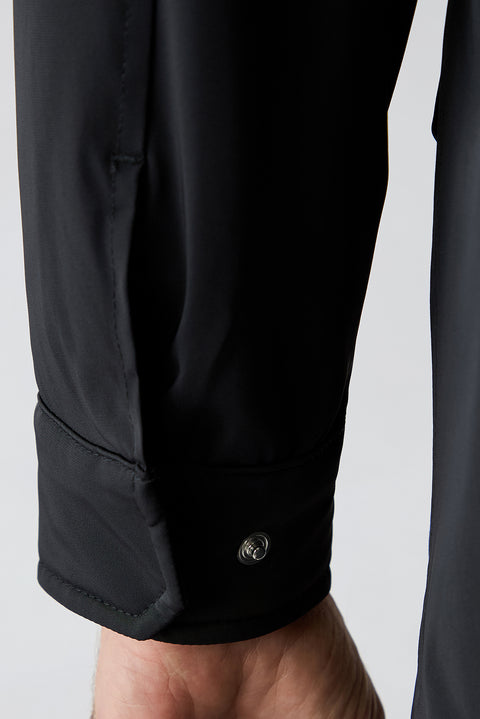 Black Regular Fit Stand-Up Collar Casual Coat