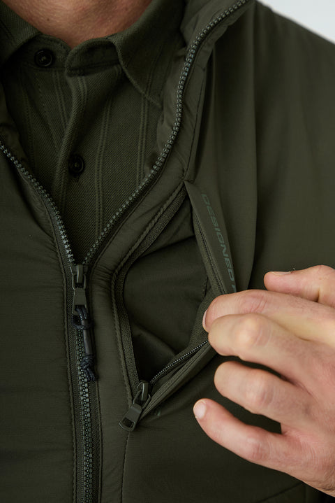 Medium Khaki Regular Fit Plain Bonded Vest