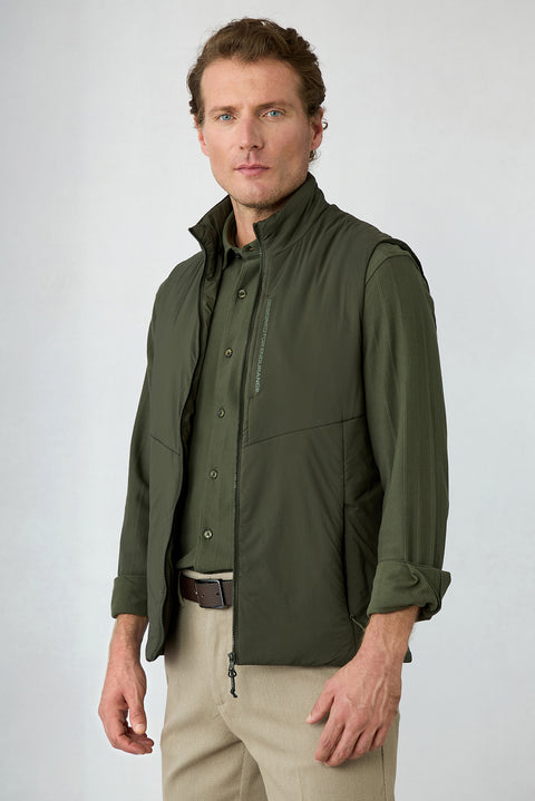 Medium Khaki Regular Fit Plain Bonded Vest