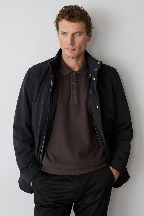 Koyu Kahve Polo Yaka Regular Fit Pamuklu Sweatshirt