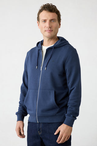 Koyu Lacivert Kapüşonlu Fermuarlı Regular Fit Sweatshirt