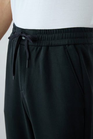 Koyu Lacivert Regular Fit Likralı Düz Beli Bağcıklı Lastikli Sweatpant