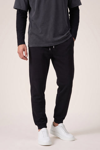 Siyah Beli Lastikli İpli Cepli Pamuklu Sweatpant / Eşofman Altı