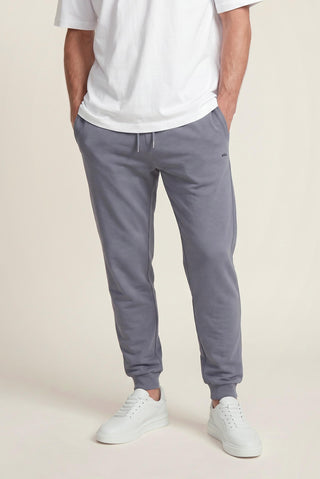 Orta Antrasit Beli Lastikli İpli Cepli Pamuklu Sweatpant / Eşofman Altı