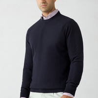 Dark Navy Bateau Neck Regular Fit Knit Sweater