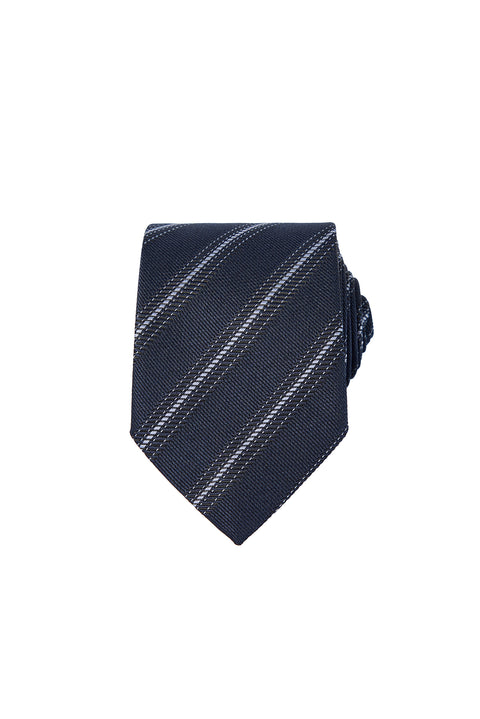 Koyu Lacivert Desenli Kravat