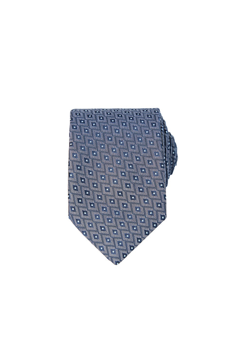 Light Blue Geometric Patterned Tie (7.5 cm)