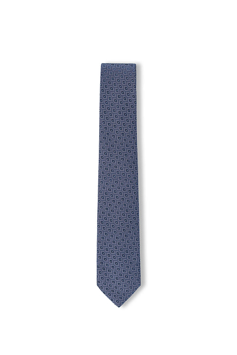 Light Blue Geometric Patterned Tie (7.5 cm)