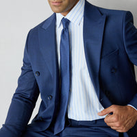 Mid Navy Micro Patterned Tie (7.5 cm)