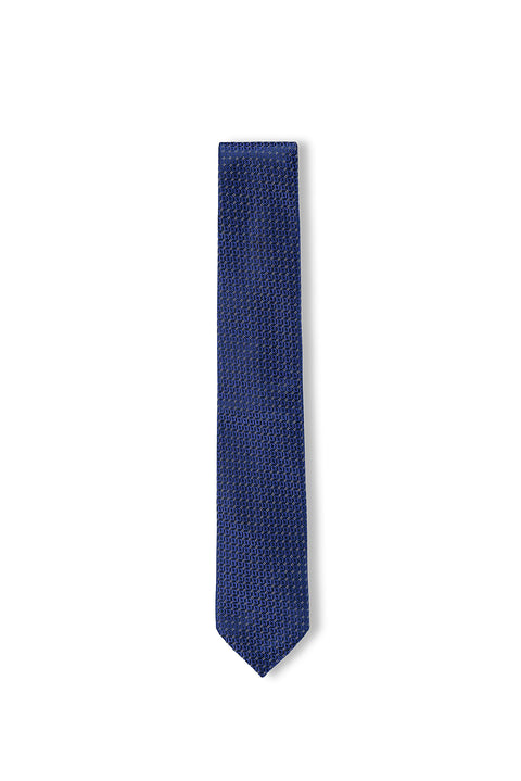 Mid Navy Micro Patterned Tie (7.5 cm)