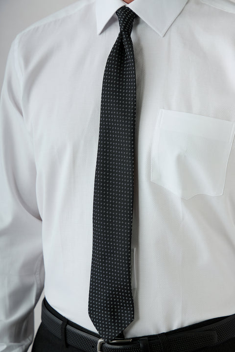 Black Micro Patterned Tie (7.5 cm)