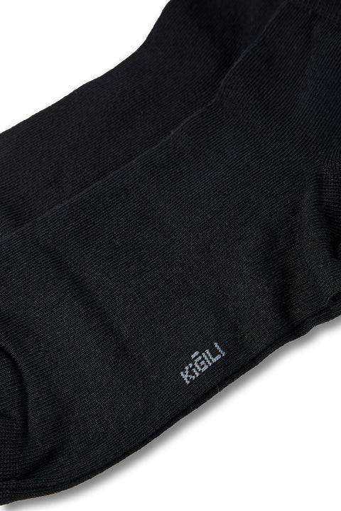 Black 2-Pack Plain Cotton Low-Cut Socks