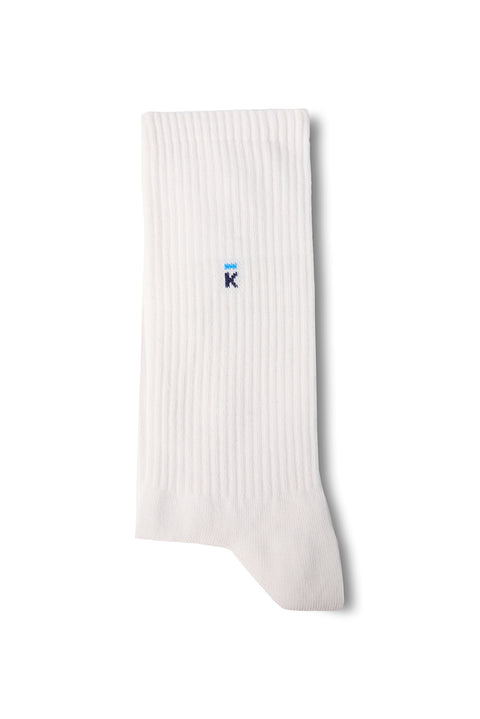 White Single Cotton Blend Patterned Ankle Socks