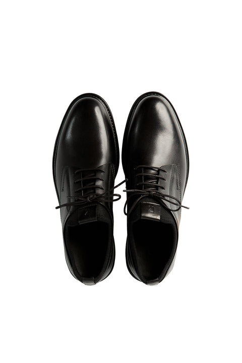 Black Lace-Up Classic Leather Shoes