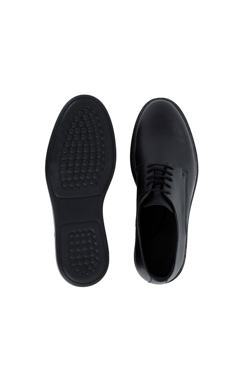 Siyah EVA Taban Rahat Konforlu Düz Bağcıklı Smart Casual Ayakkabı