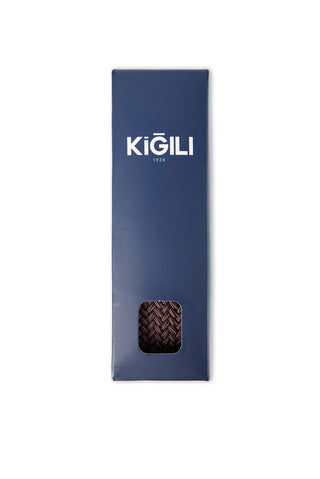 Koyu Kahve Desenli Elastik Örgü Kemer (En 3.5 cm)