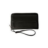 Black Floater Faux Leather Portfolio Bag (W 20* H 11) with Phone Compartment (W 9* H 18)