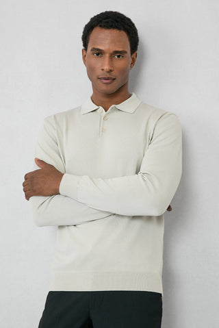 Taş Regular Fit Düğmeli Polo Yaka Triko Kazak