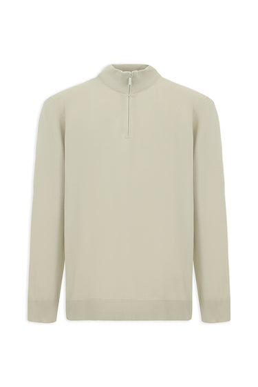 Taş Regular Fit Yarım Balıkçı Yaka Fermuarlı Triko Kazak