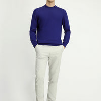 Indigo Half Turtleneck Regular Fit Cotton Cashmere Knit Sweater