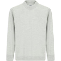 Light Grey Melange Half Turtleneck Regular Fit Wool Basic Knitted Sweater